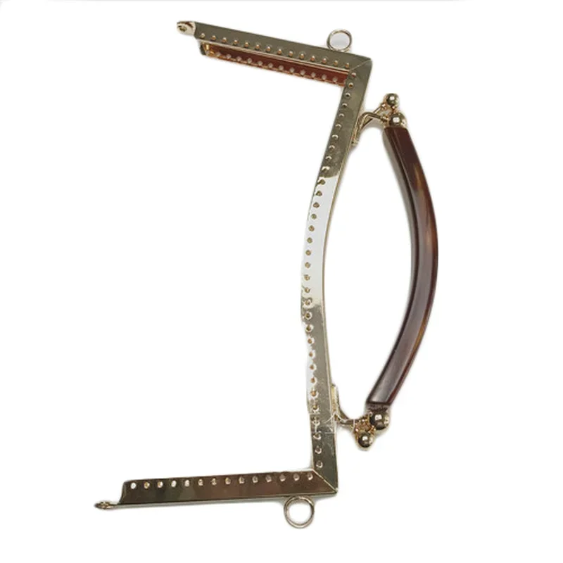 21.5cm Square Round Wood Metal Frame Kiss Clasp for Handle Bag Purse Accessories DIY Metal Kiss Clasp Lock Frame