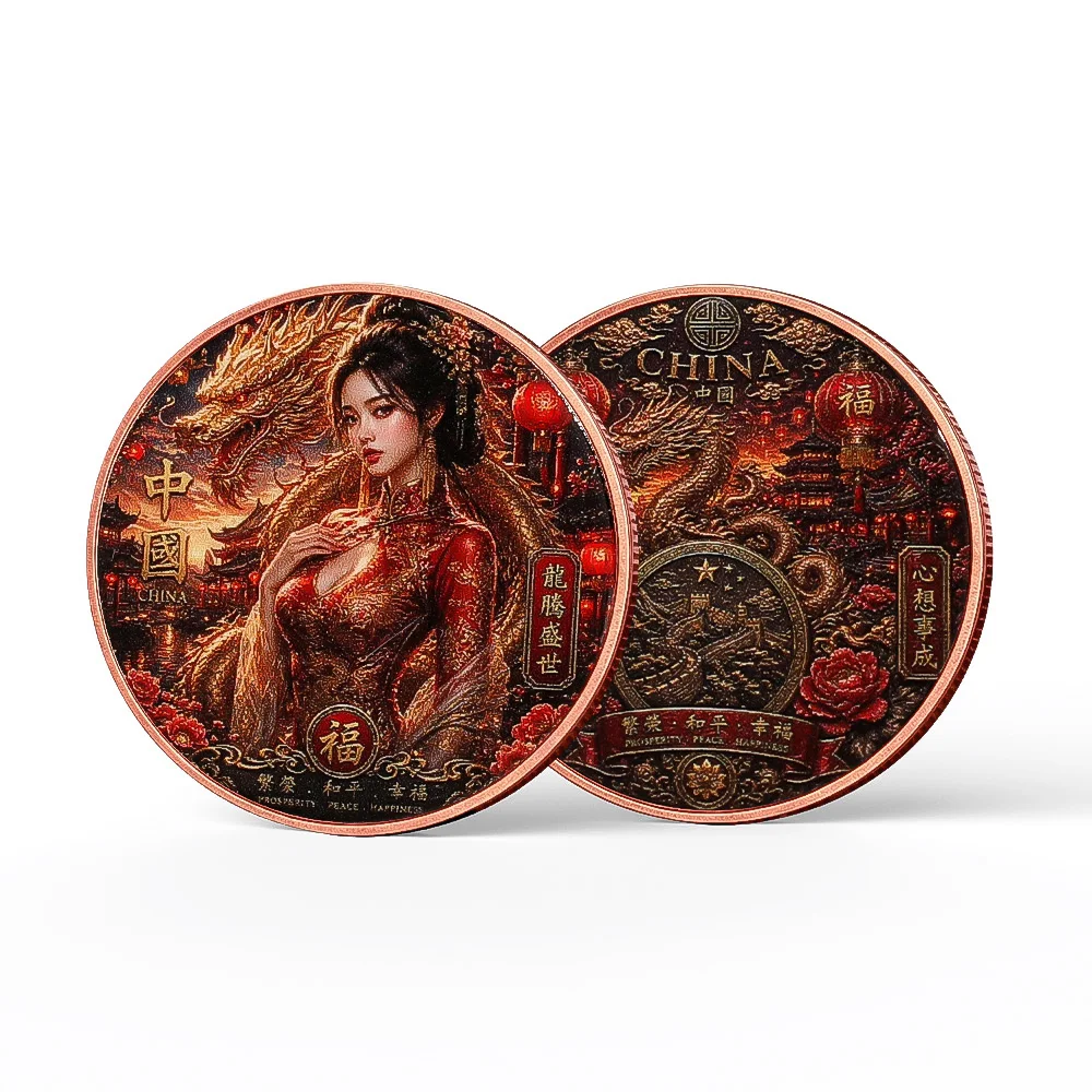 10pcs National Beauty Copper Coin Series Country Flag & Citys Cape Lady Commemorative Coin Gift Travel Souvenirs
