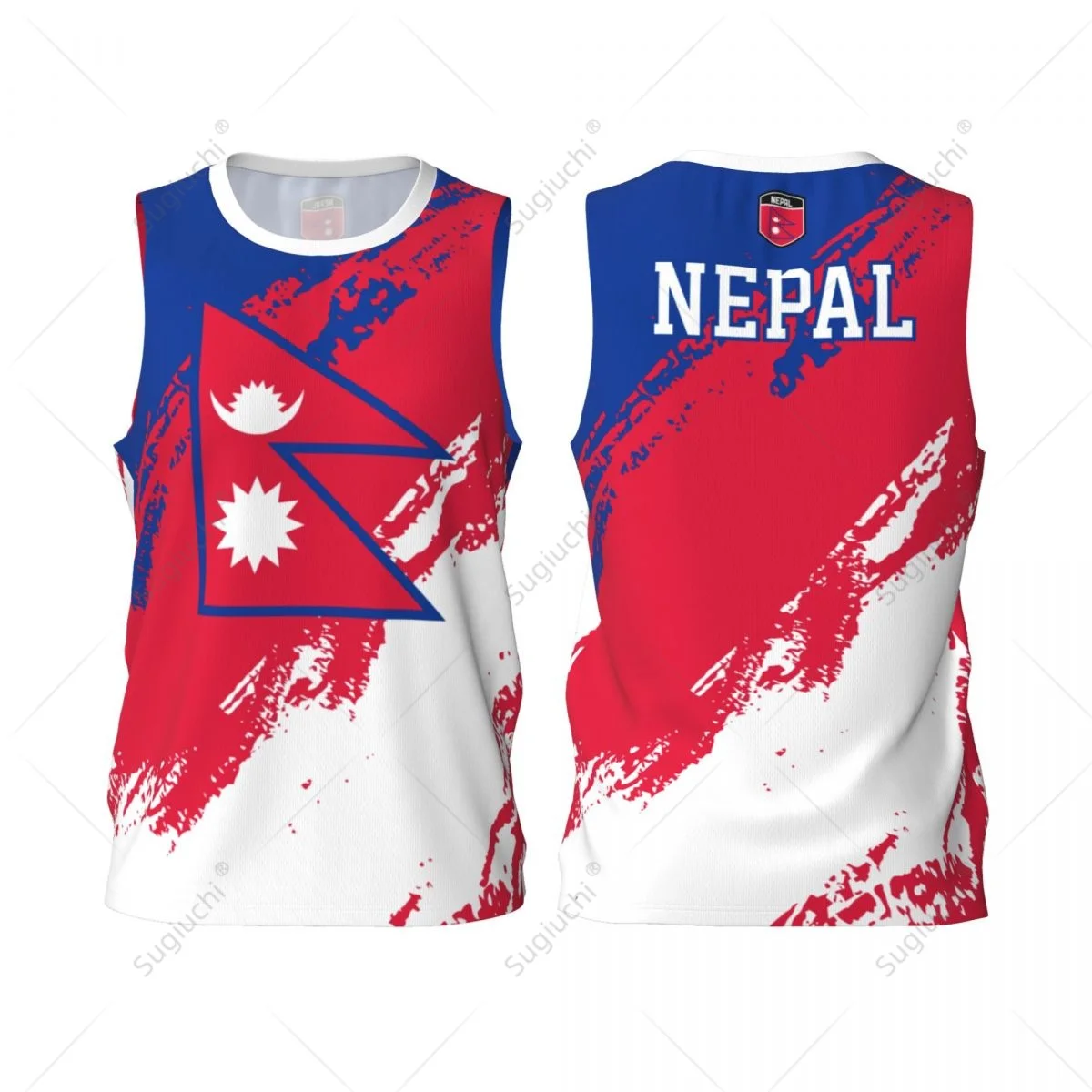 Men Basketball Sports Nepal Flag Running Fitness Multifunction Jersey Sleeveless shirt Custom Name Nunber Exclusive