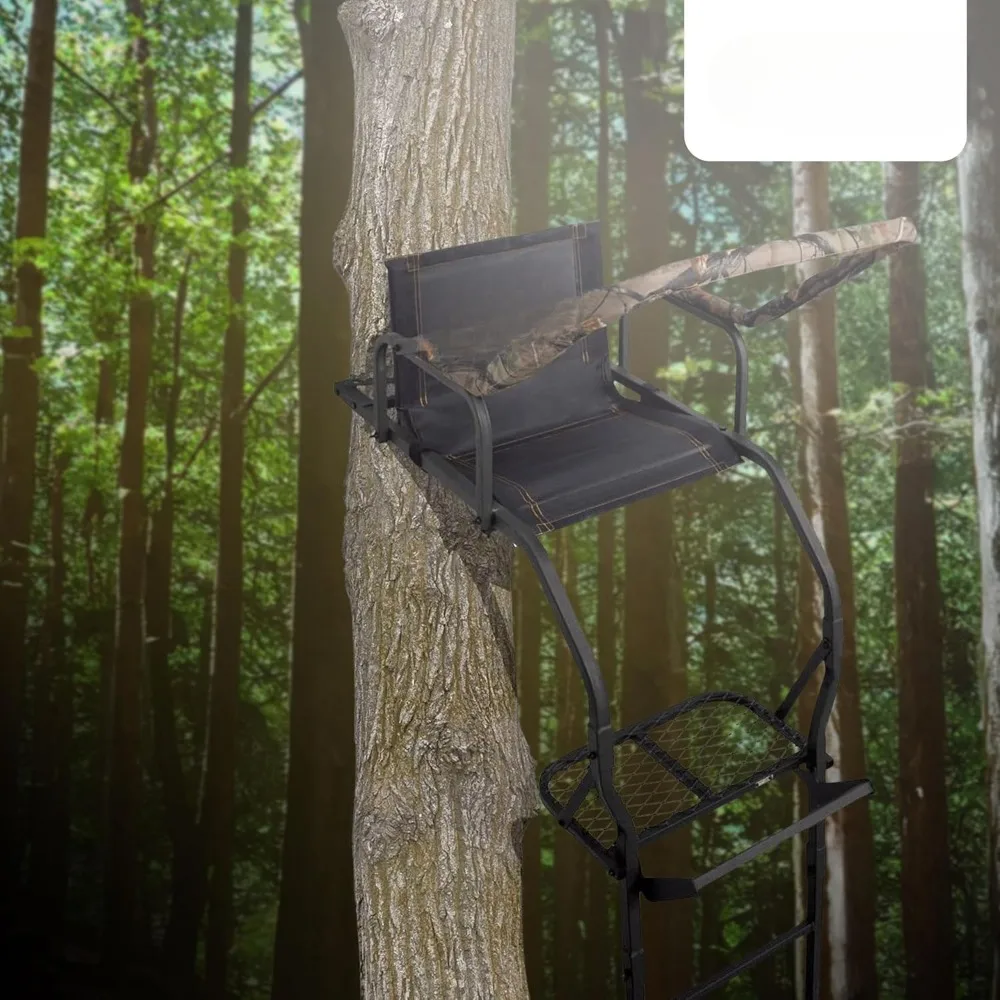 Big Game Warrior 1 Person Deer Hunting Ladder Climbing Tree Stand with Flex-Tek Seat, 17'