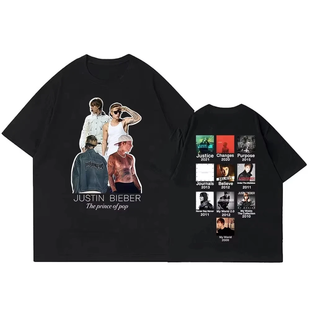 2026 Justin Bieber SWAG II Album T-shirts Men's Women Hip Hop Vintage Fashion T-shirts Casual Short Sleeves T Shirts