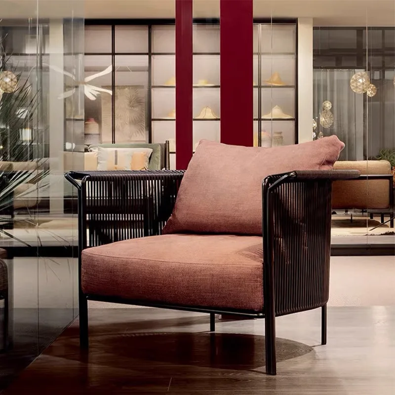 Nordic rattan sofa combination outdoor leisure open-air simple modern furniture B & B hotel sofa chair