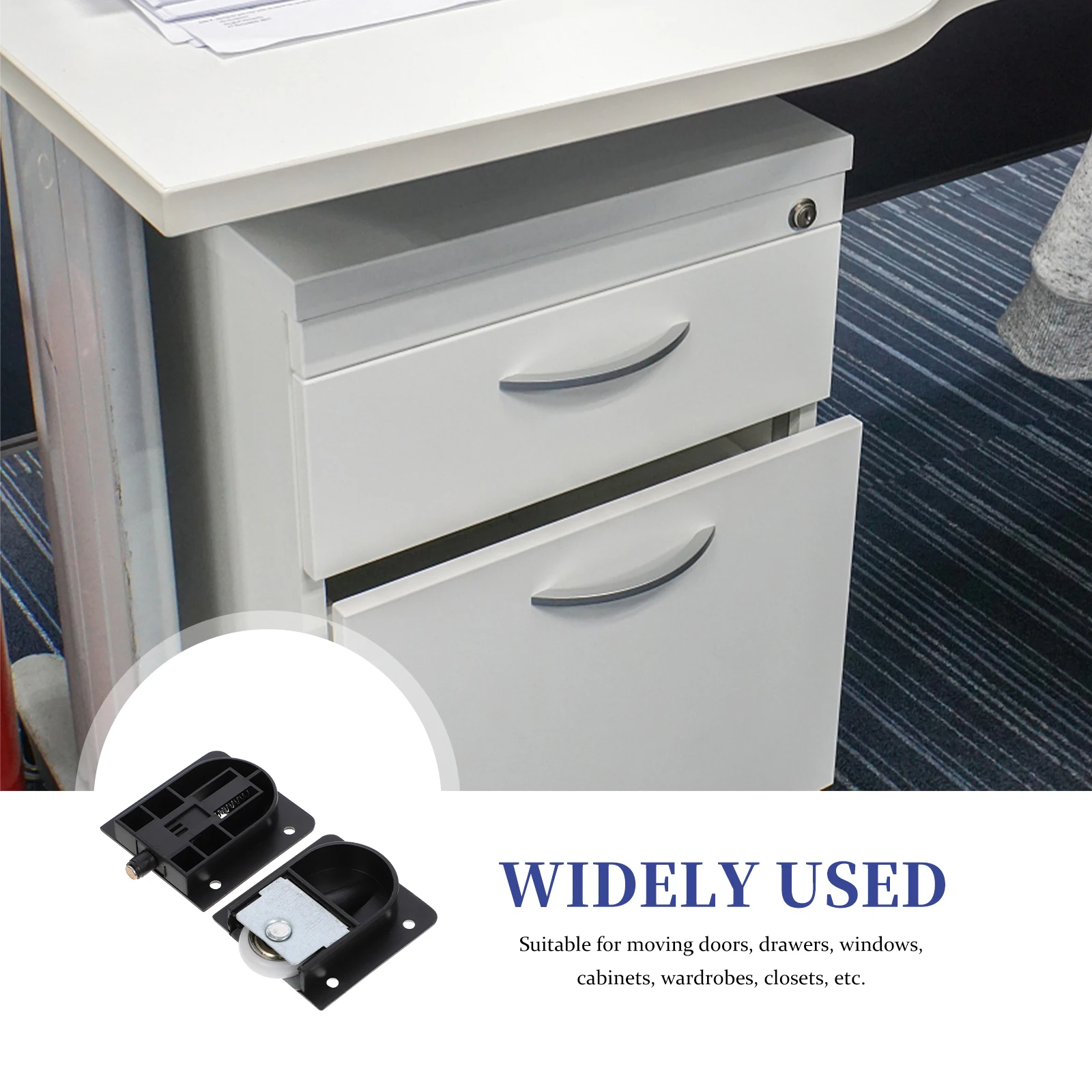 

6Pcs Door Pulley Set Strong Plastic Easy Install for Sliding Wardrobe Cabinet Drawer Closet Window Runner Sliding Door Pulley