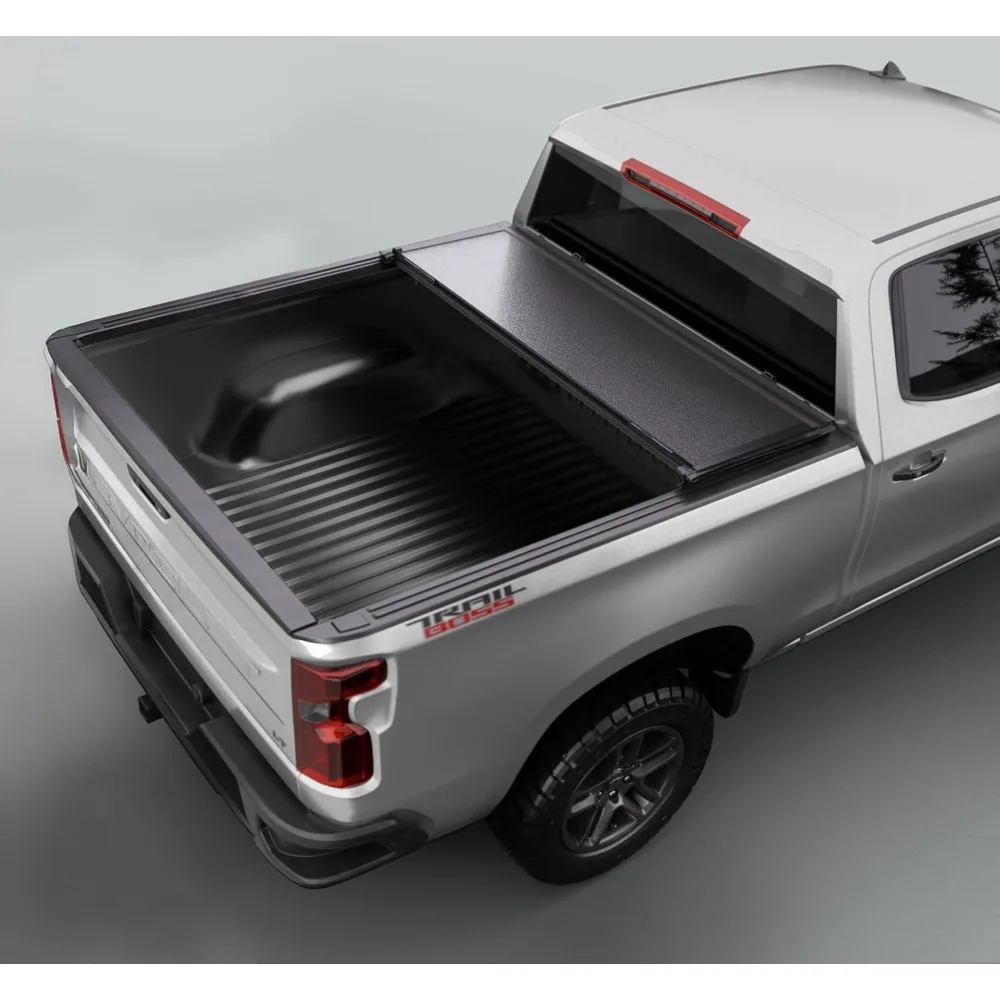 غطاء شاحنة صلب قابل للطي منخفض المستوى يناسب سرير تونيو 2019-2025 تشيفي/جي إم سي سيلفرادو/سييرا مقاس 6'7 بوصة (79.4 بوصة)