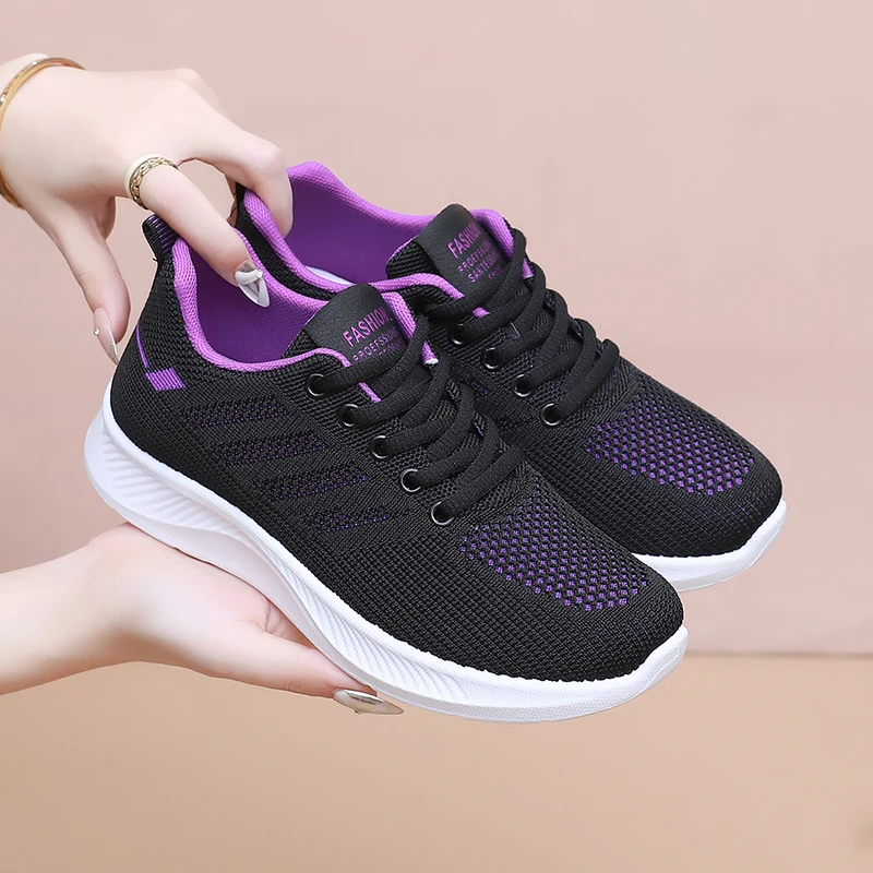 Atmungsaktive Sportschuhe aus Mesh für Damen, leichte und bequeme Sportschuhe mit weicher Sohle, Damen-Schnürschuhe für Freizeitaktivitäten und zum Laufen. – Detail 25
