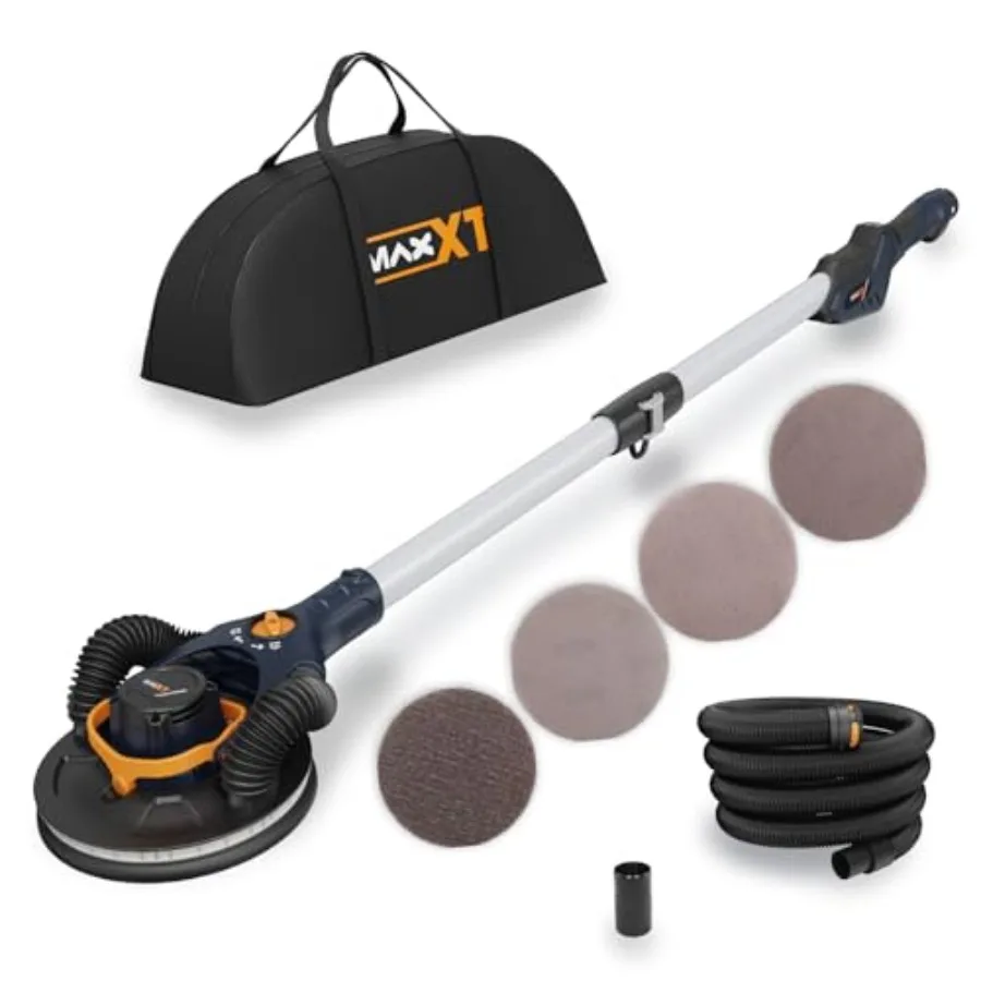 

4mm Random Orbital Drywall Sander Brushless 400W 3.5A Foldable Electric Wall Sander Sander Tool with 1and2 Mode Suction S