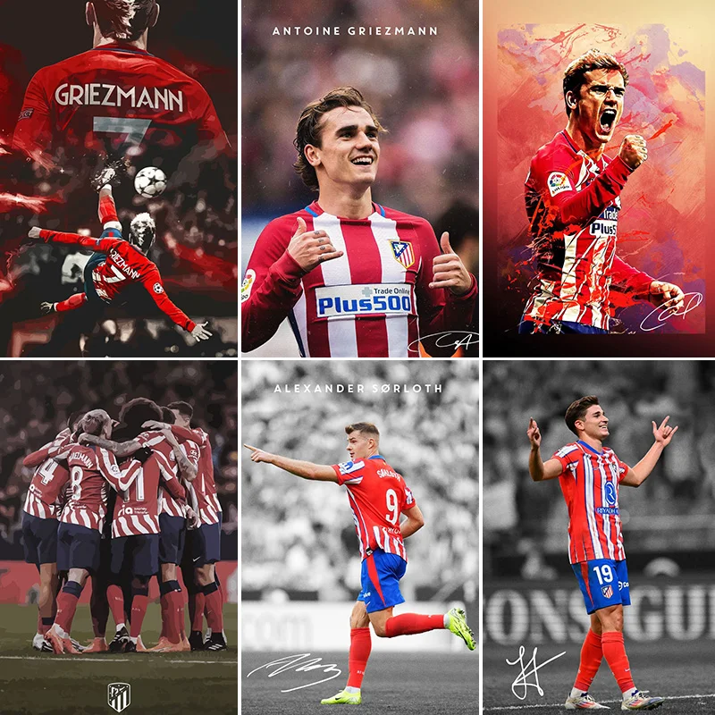 Antoine Griezmann Football Player Poster Metal Sign Spanish Football Clubs Tin Custom Bar Indoor Home Wall Decor Room Decor