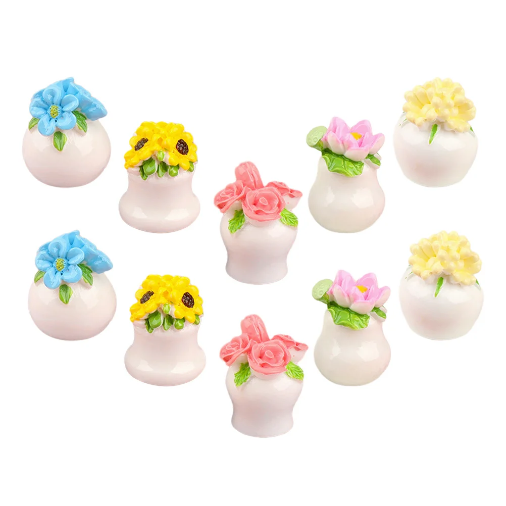 

15Pcs Fake Bonsai Mini House Potted Flower Miniature Artificial Mini Flowerpot Bonsai Models Durable Dollhouse Accessories