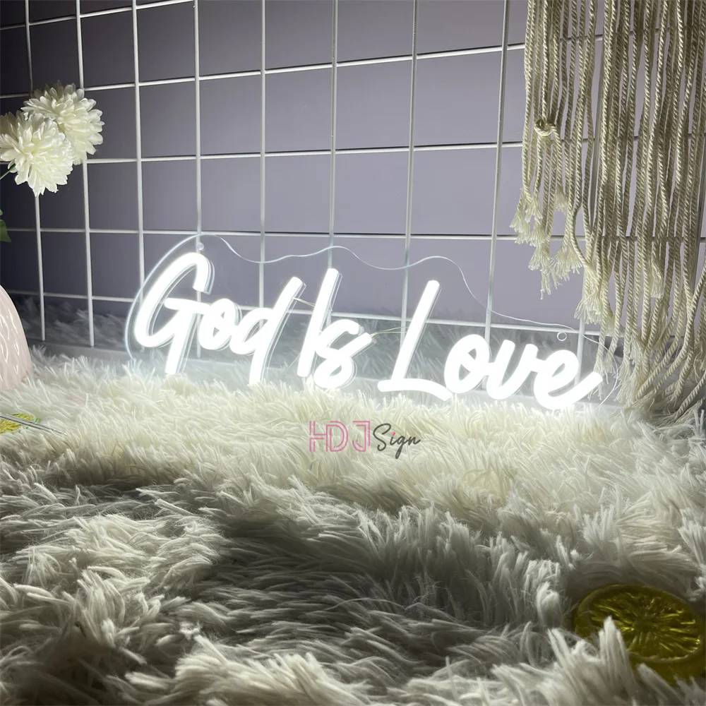 God is Love LED Neon Sign Lights Party Bar Decoration Wall Art Bedroom Decor Business Signboard Neon Led Lights Gifts