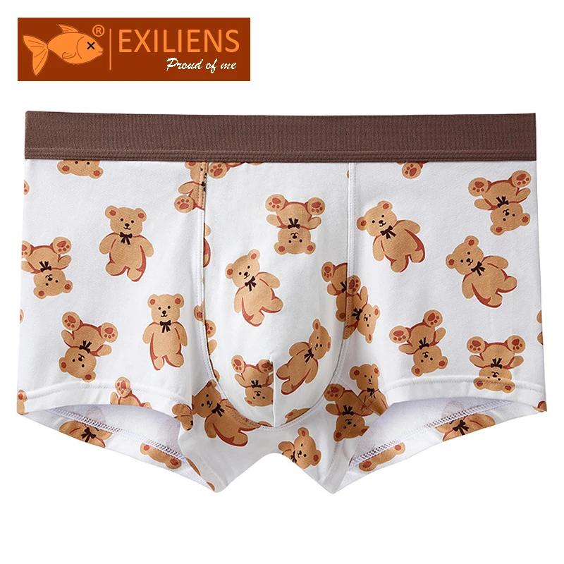 EXILIENS Brand Comfortable Cotton Boxer Men Underwear Print Mens Boxers Cuecas Masculinas BoxerShorts Man Panties L-3XL KL2078