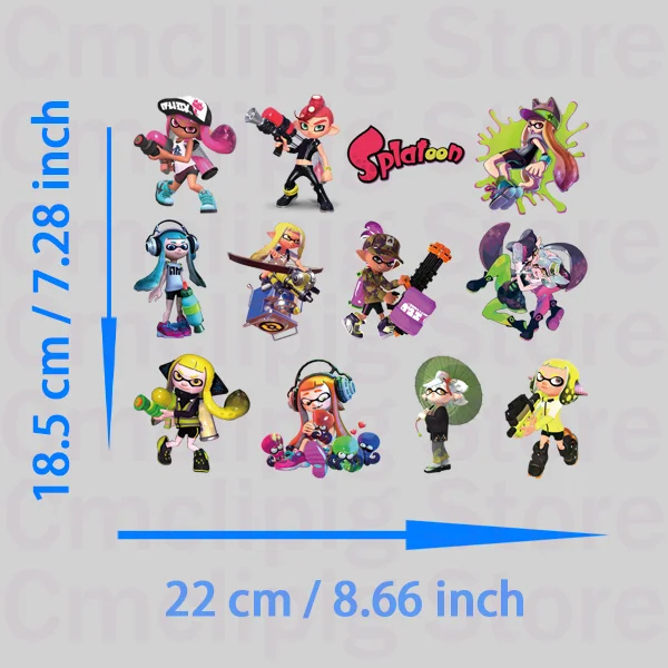 Classic game Splatoon iron on patches for clothes self-adhesive heat transfer stickers stripes for jeans