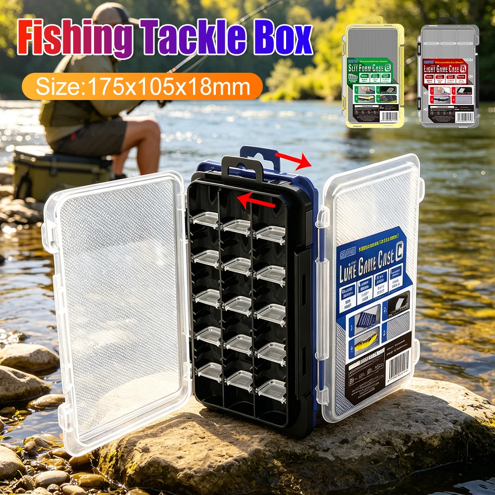 Universal Fishing Tackle Boxes Bait Lure Hook Boxes Compartments Shockproof Waterproof Adjustable Partition Outdoor Fishing Tool