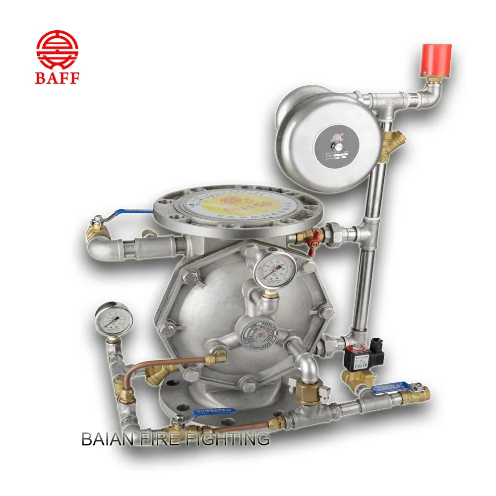 Pre-action fire alarm valve for deluge valve and alarm device