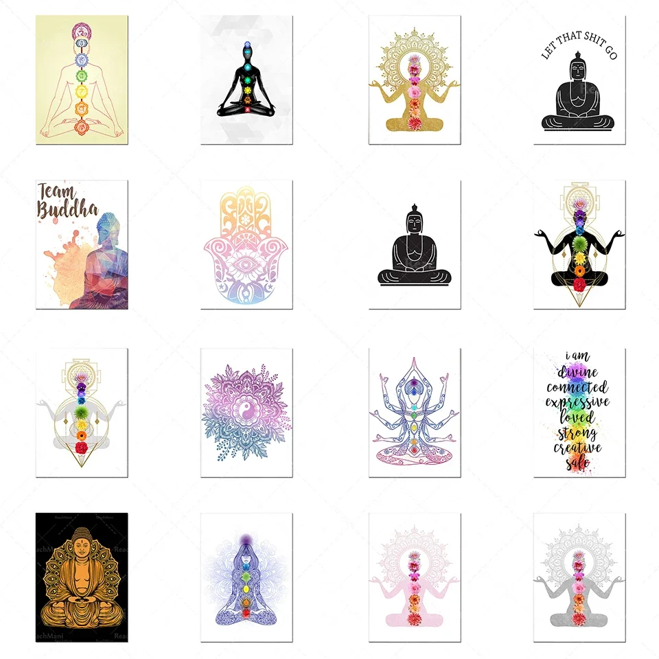 Toile d'art mural, affiche de chakra, affiche de pleine conscience, impression de chakra, cadeau de pleine conscience, art de chakra, décoration de studio de yoga, offre spéciale