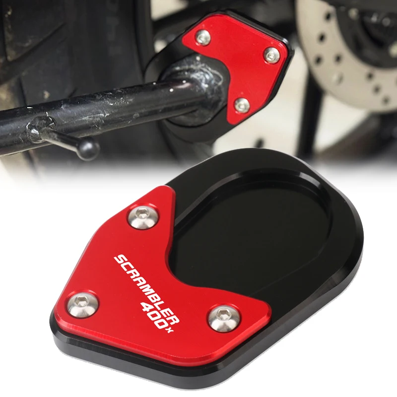 

Motorcycle Accessories CNC Kickstand Sidestand Stand Extension Enlarger Pad Fit For Scrambler 400X Speed 400 2024-2025