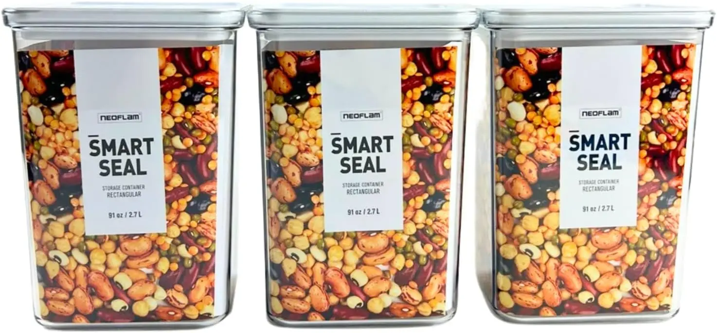 Airtight Smart Seal Food Storage ContainerCrystal Clear Body | Modular, Stackable, Nestable Design | Easy to Clean