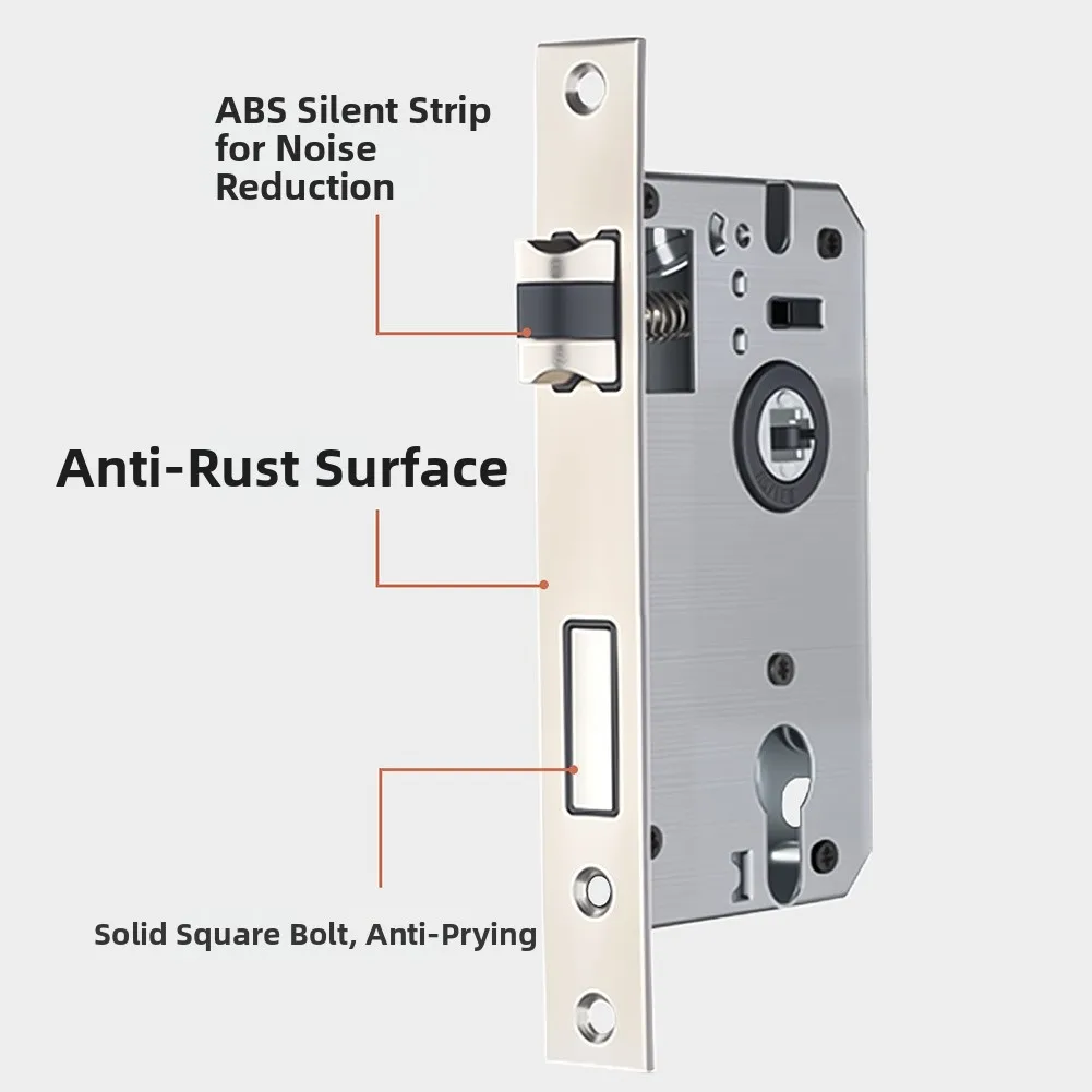 Manganese Steel Interior Door Lock Set with Silent Locking Function and Enhanced Handle Stability for Residential Doors
