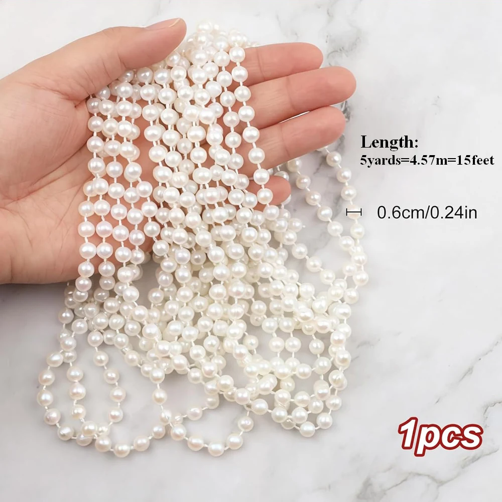 5 yards 3mm 6mm 8mm Garland Beads Crafts Faux Garland Pearl Beads Strand for Floral Centerpieces Backdrop Wedding DIY Decoration