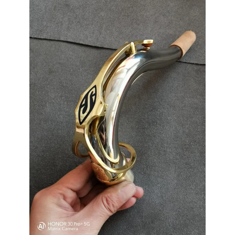 

Bronze middle saxophone bend neck, drop B middle bend neck bend pipe blowing nozzle, good sound