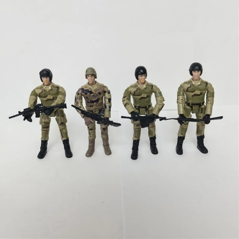 8 Stuks Warrior Elite Force 1:18 Militaire Action Figure Speelgoed Met Wapens 10 Cm Terrorist Svat Team Soldaten Standbeeld voor Kinderen