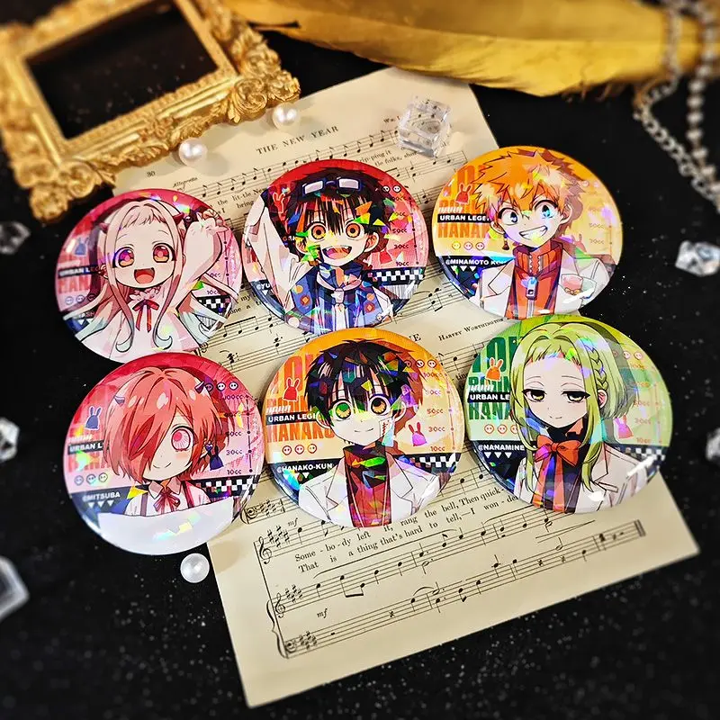 9pcs Badges Hanako-kun - Broches Yashiro Nene, Minamoto Kou & Figurines - Accessoires Cosplay, Sac, Casquette - Lot Insignes Anime