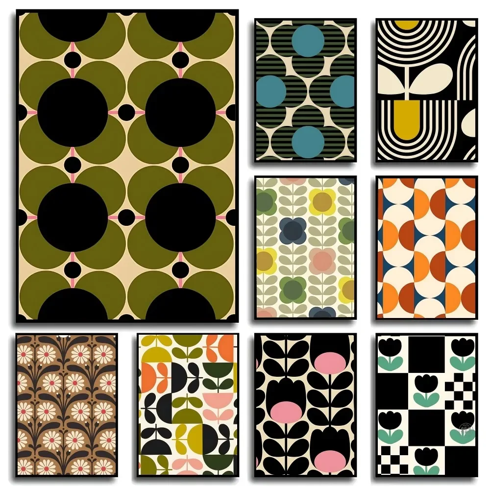 Póster Multi Stem Orla Kiely Folio sin Marco, Póster de Papel Kraft para Club, Bar, Póster Vintage, Arte de Pared, Pintura, Adhesivos para Dormitorio y Estudio