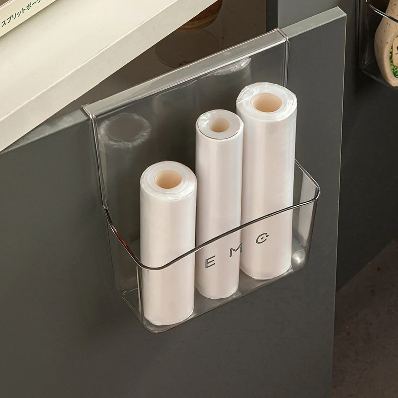 Kitchen Cabinet Door Hanging Rack, Behind-the-door Storage Rack, No-drill Wall-mounted Storage Rack, Transparent And Thickened