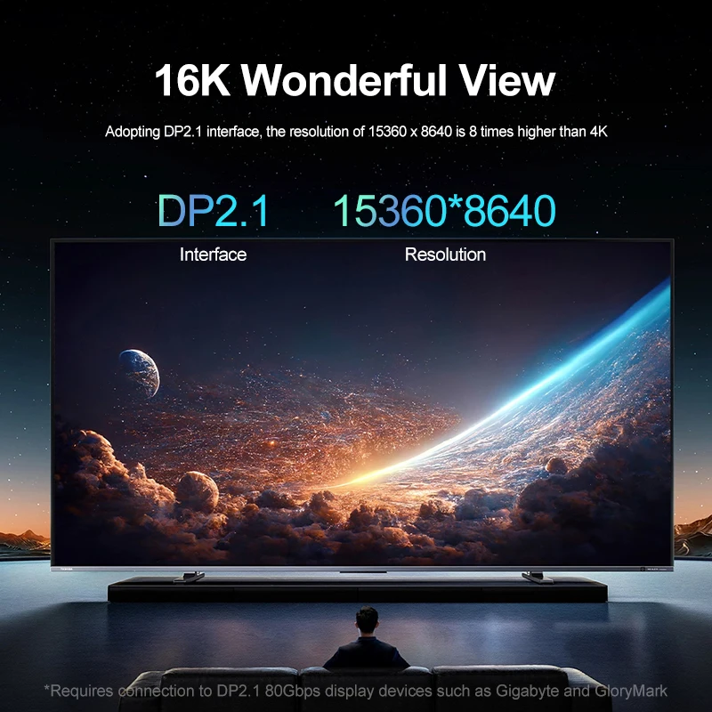 16K USB C to Displayport Cable 8K@120Hz C to DP Bidrectional DP to Type C 240Hz Cord for Thunderbolt 3/4 MacBook Laptop Phone