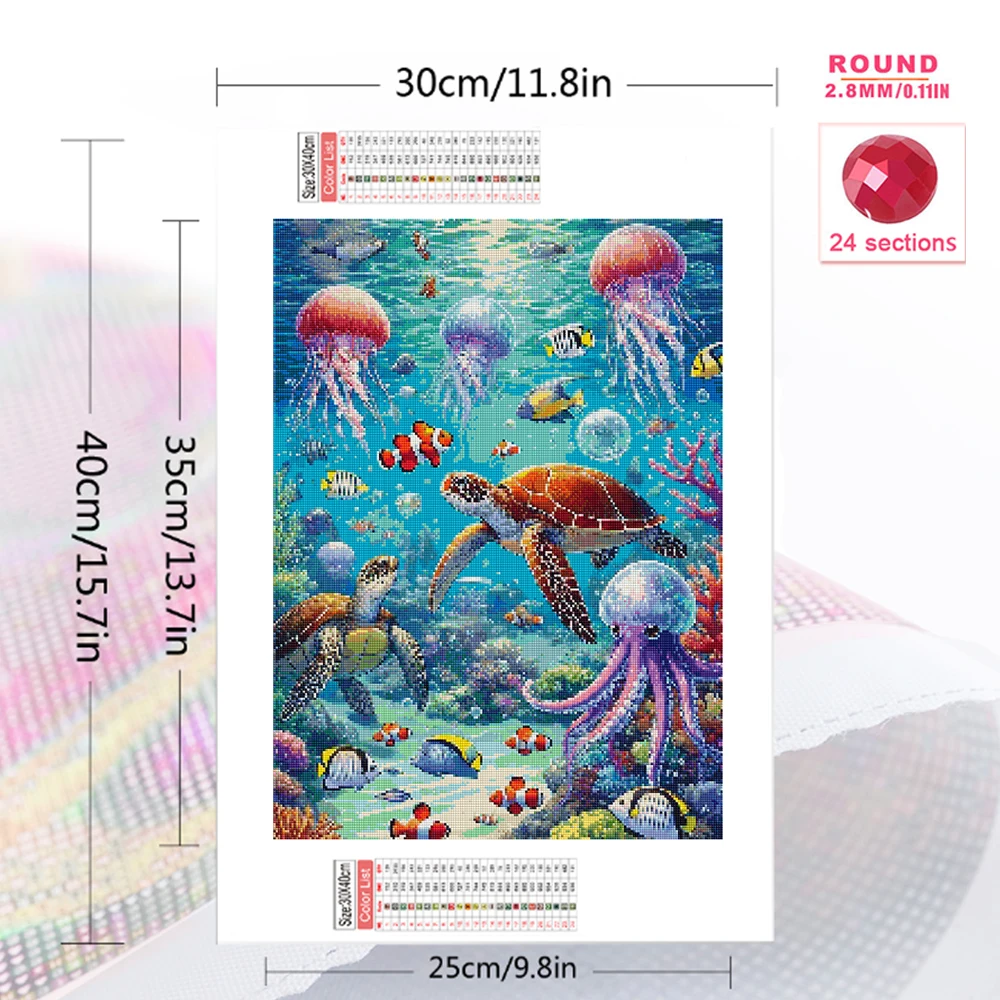 Frameless, Tortoise Diamond Em - Art Craft Jellyfish ulasan dan harga