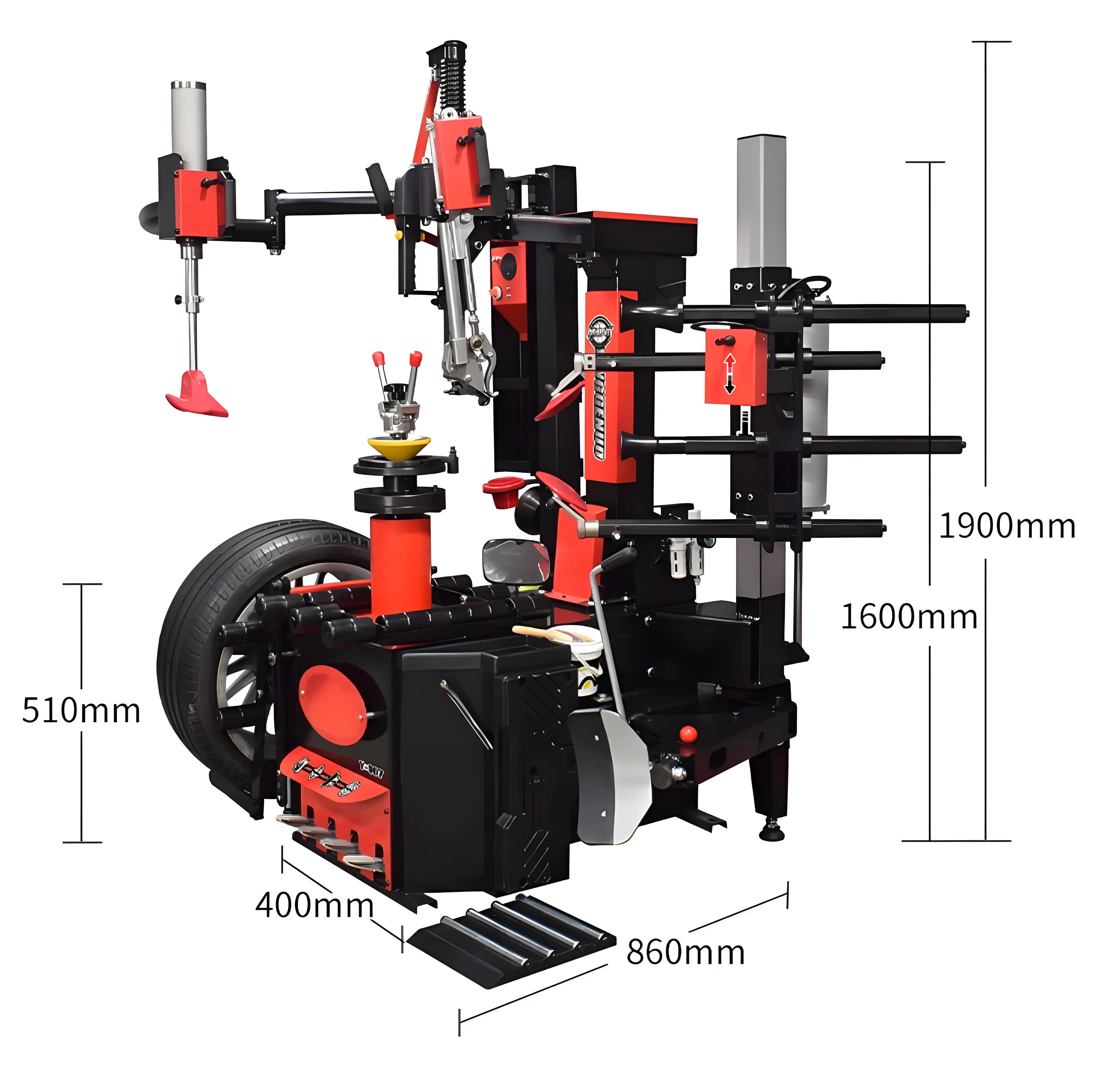 Trihero 28 Inch Fully Automatic No Touch Tire Change Machine Hot Sale For Workshop No Disc Double Swing Arm Tire Changer