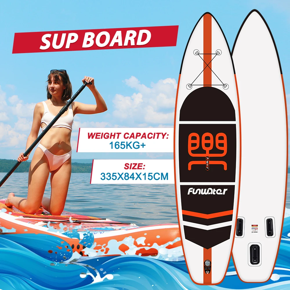 FunWater Cruise Inflatable Stand Up Paddle Board Ultra-Light Surf Sup Board Non-Slip Water Sport Paddling Board with Accessory