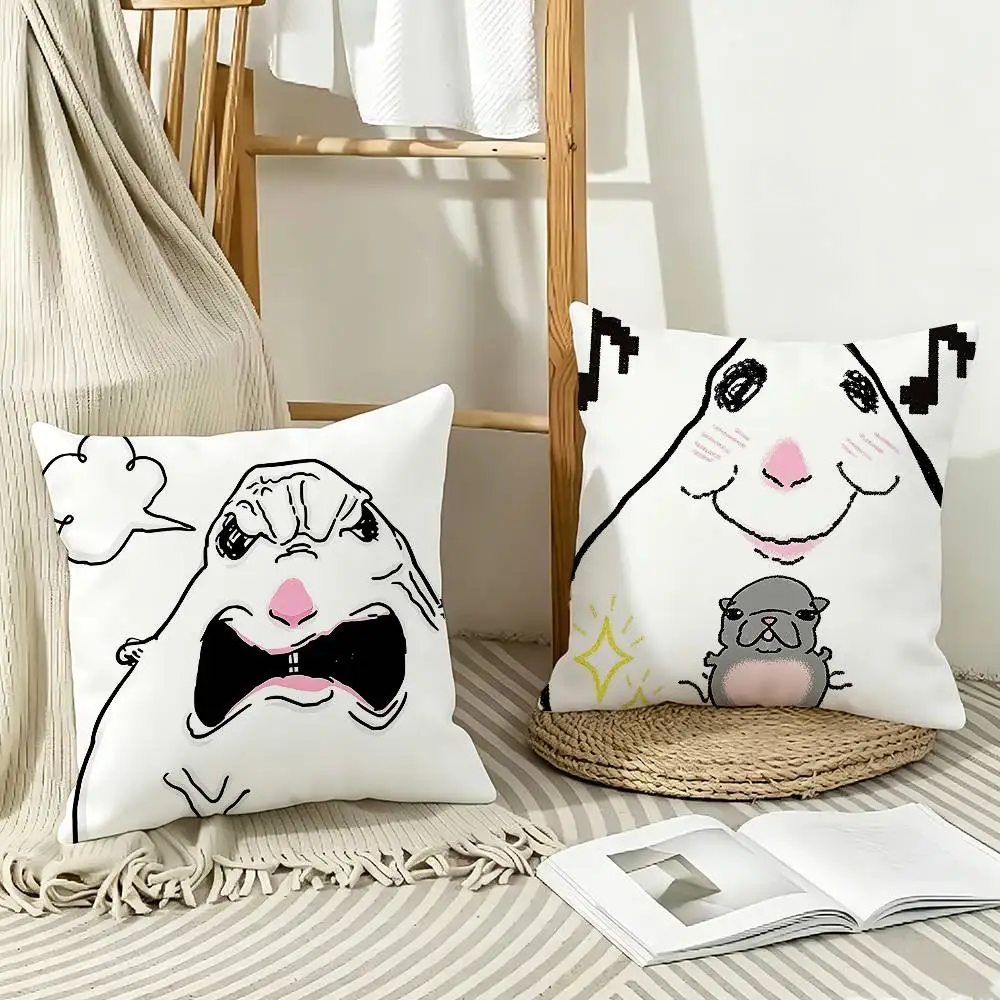CartoonHC-Hamster Caveman   Pillow Case Pattern Printed Pillowcase For Living Room Sofa Cushion Cover