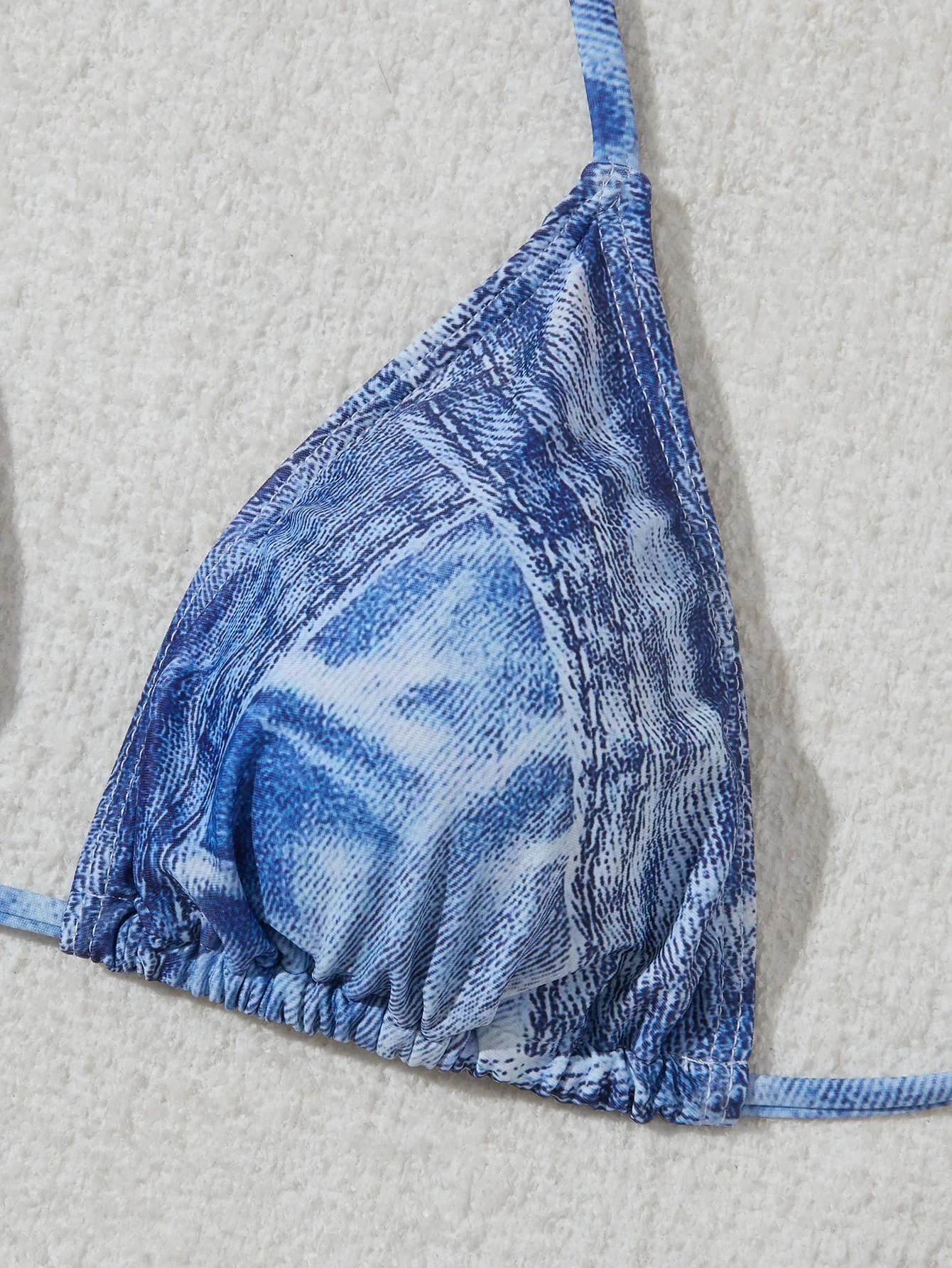 Sexy Micro Bikini Swimsuit 2024 Woman Denim Print Swimwear Thong Bikinis Sets Brazilian Women Bathing Suit Beach Wear Biquini