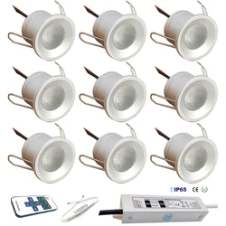 IP65 Mini Downlight LED 12V DIY Spotlight z pilotem Możliwość przyciemniania Oświetlenie szafki kuchennej 2W Wpuszczane punktowe oświetlenie sufitowe