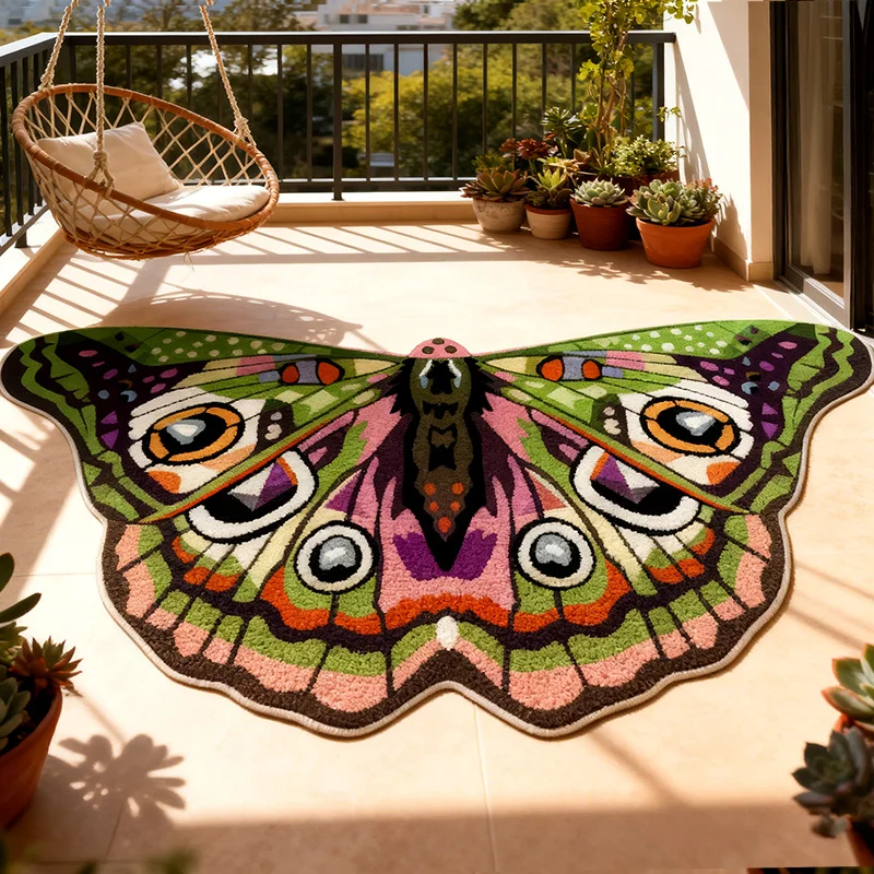 Irregular Shape Bedroom Decor Butterfly Carpet Fluffy Soft Lounge Floor Mat Thick Plush Rug French Style Carpets for Living Room