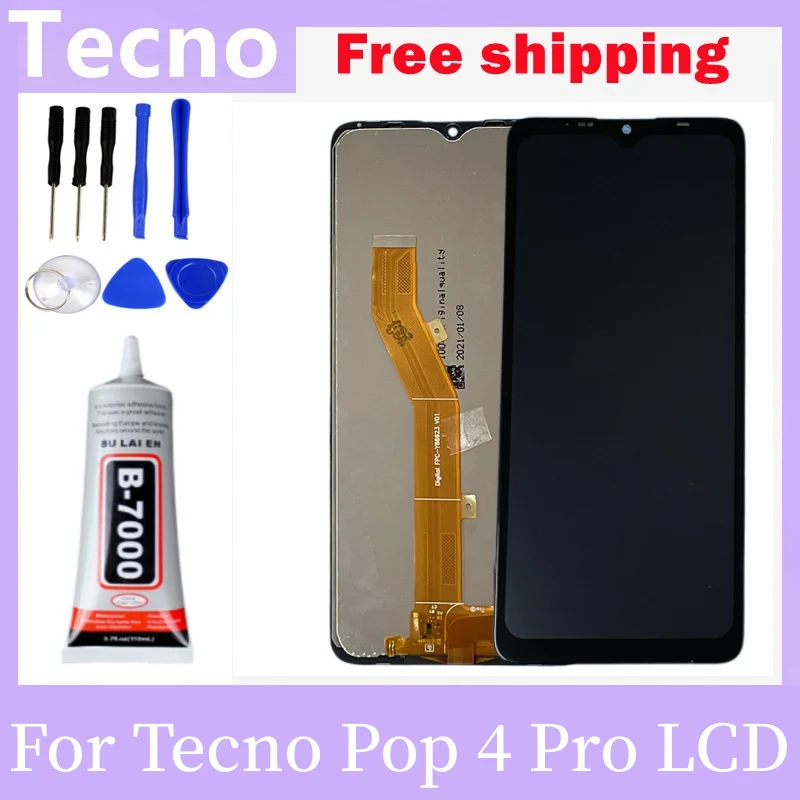 

6.52" Original LCD New For Tecno POP 4 Pro BC3 Display Touch Screen Digitizer Assembly For Tecno POP 4 Pro LCD Complete