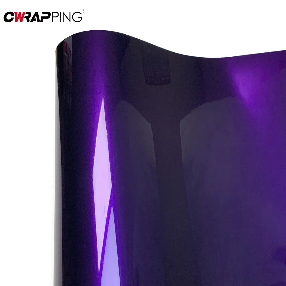 

Ultra Glossy Purple Car Wrapping Sticker Self-adhesive PET Wrap Foil Car Wraps Stickers Films Automotive Vinyl for Motorcycle