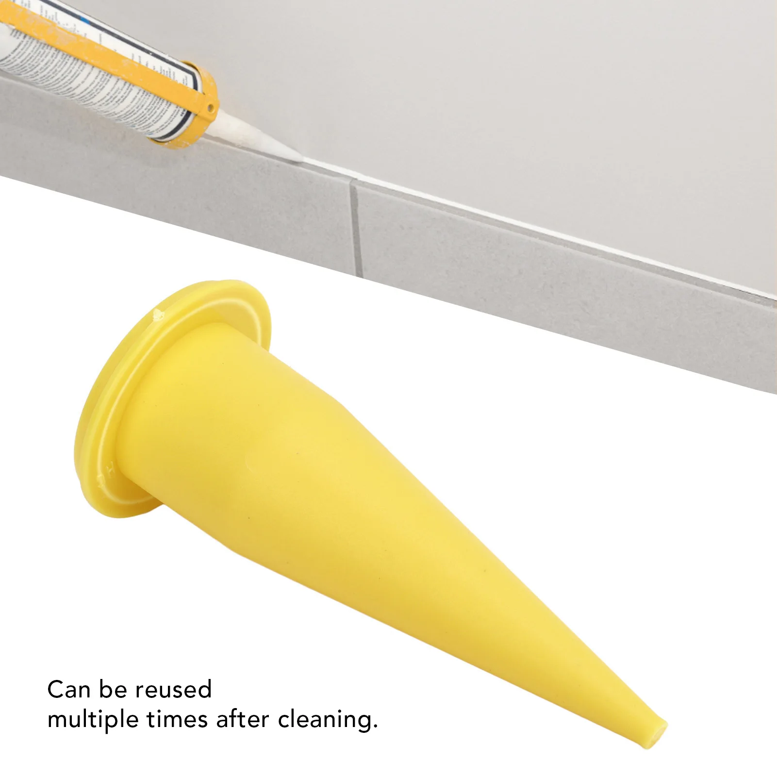 Plastic Cone Nozzle Caulk Cone Nozzle PE Plastic Fine Tip Reusable Caulking Nozzle for Sealant Glue Caulking Nozzle Tip