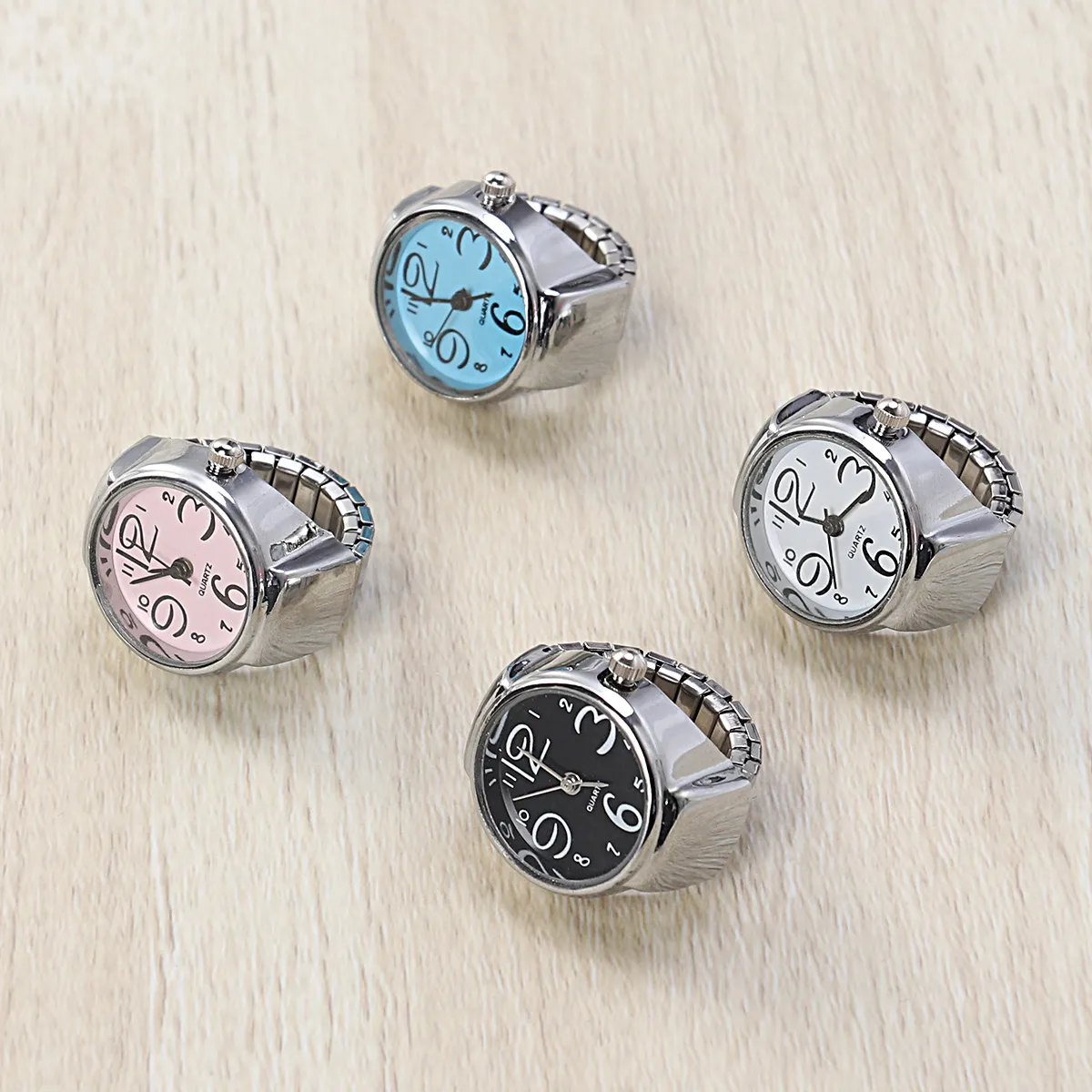 

Часы-кольцо для пары, красные мини-часы-кольца для девушек и женщин, модный подарок, большой циферблат, четкое отображение времени, стильное ювелирное украшение, подарок