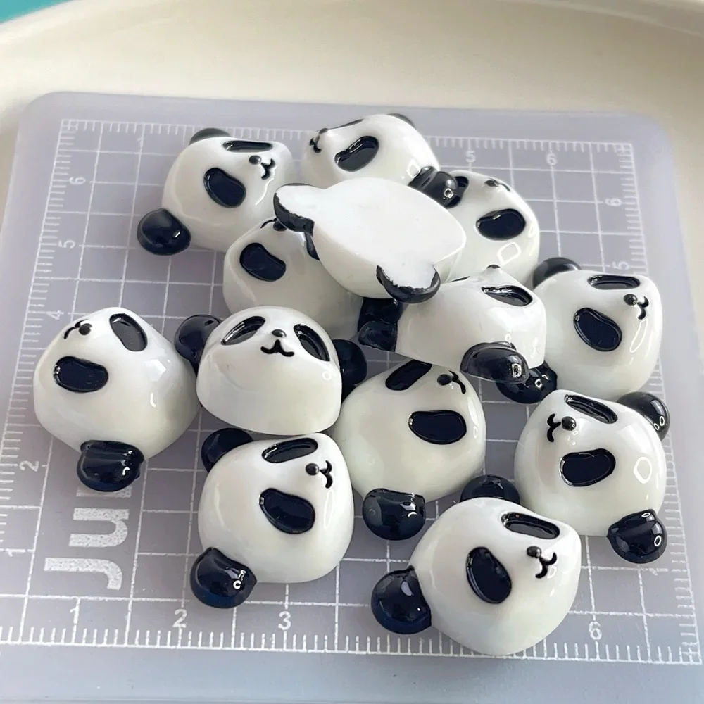 Mini Kawaii Resin Panda Miniature Figurines Flatback Cabochon DIY Charms for Scrapbooking Dollhouse