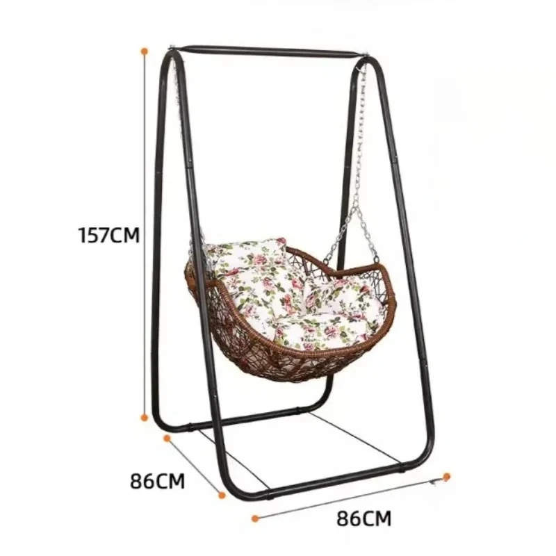 

Customizable Outdoor Rocking Swings Hanging Basket Rattan Chairs Single Swing Balcony Bird's Nest Cradle Swing Hanging