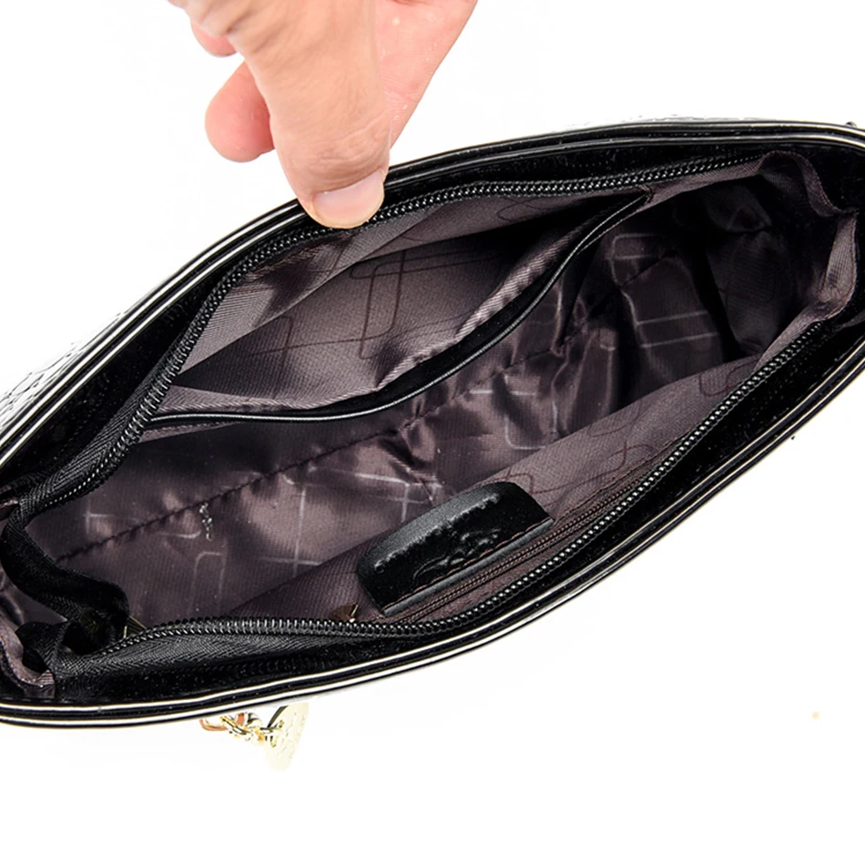 New Fashion Patent Leather Shoulder Bags Vintage High Quality Women Purses and Handbags Elegant Female Croosbody Messenger Bag