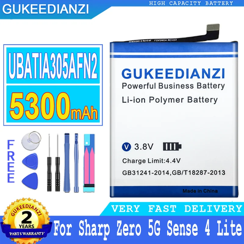 

5300mAh GUKEEDIANZI Battery UBATIA305AFN2 For Sharp Zero 5G Sense 4 Lite 4lite Big Power Bateria