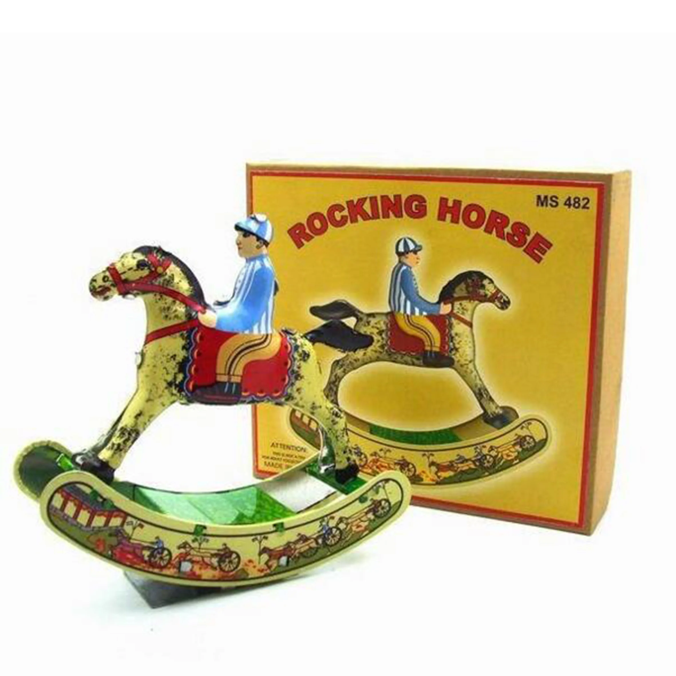 

Windup iron toy nostalgic swaying horse Decoration Collection