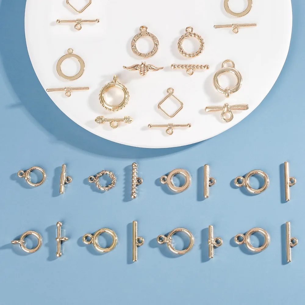 fai da te alla moda e semplice rotondo quadrilatero che preserva il colore oro OT chiusura collana braccialetto accessorio chiusura coda