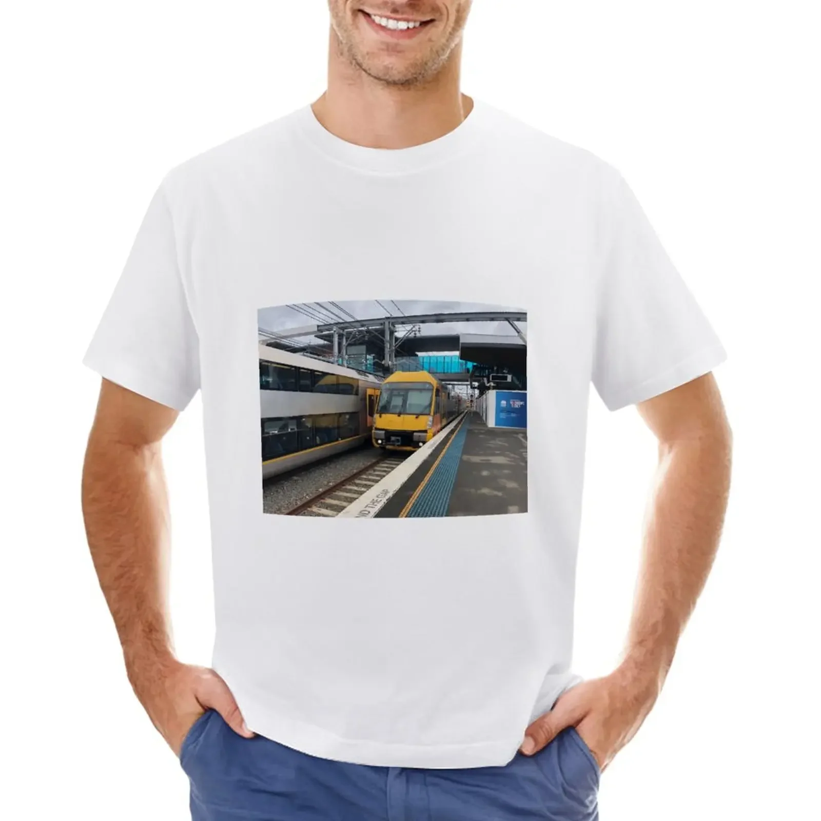 Sydney Trains A Set Waratah at Sydenham Station T-Shirt quick-drying tees t shirts for men pack