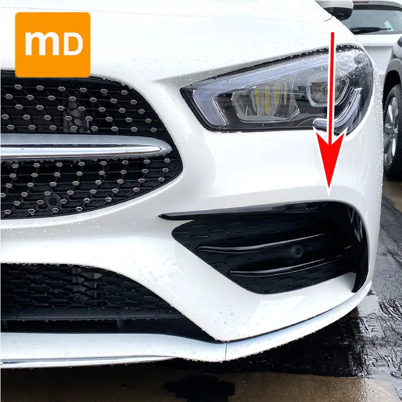 

Gloss Black Front Bumper Lip Diffuser Spoiler Splitter Body Kit Guards For Mercedes Benz CLA C118 CLA200 260 2020