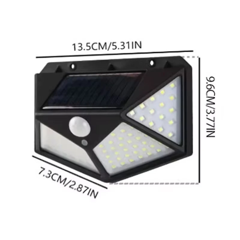 Solar Wall Lamp Outdoor 100LED Lampwaterproof Motion Sensor Solar Powered Sunlight Street Lamp Garden Railing Decorative Lamp