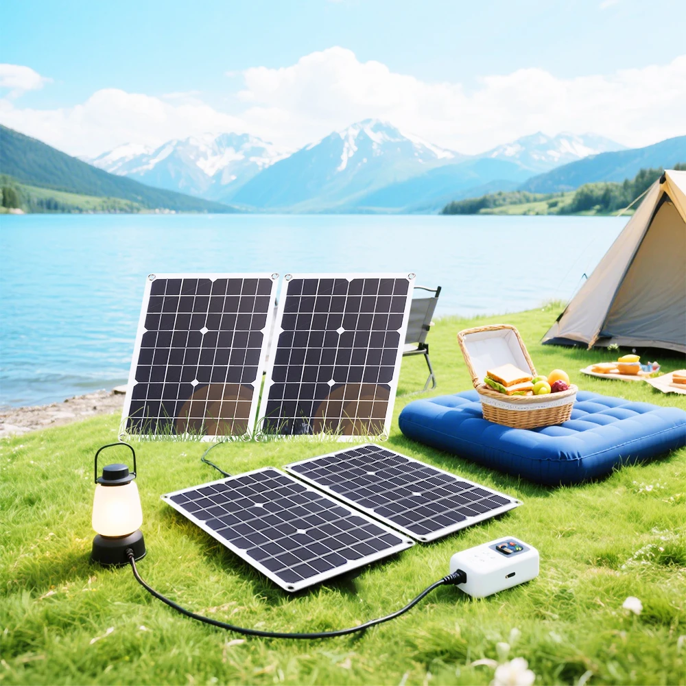 SOECOPO 2000W Solar Panel Kit, 4 X Flexible Photovoltaic Panels, Free Gift 100A LCD Charge Controller, 2m DC Cable & Full Installation Accessories, US Local Warehouse Fast 2-8 Days Delivery