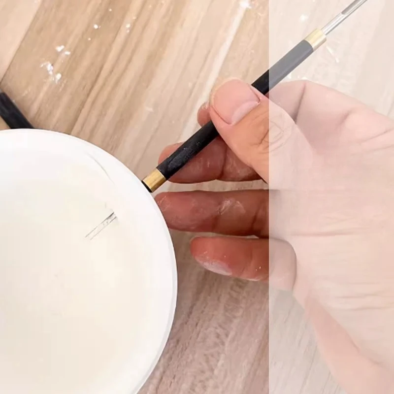 Pottery Tools Double Head Punch Tool/Wooden Handle Stainless Steel Head/Hand DIY Clay Embryo Drill Holes To Make A Teapot Tools